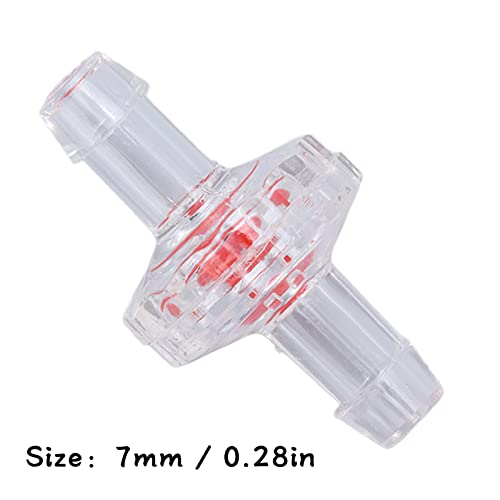 10Pcs One Way Check Valve PP Plastic Transparent Check Valve Garden Irrigation Hose Non Return Valve Aquarium Tank Air Pump One Way Valve Pagoda Joint (7mm transparent)