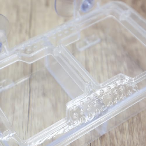Escape Proof Reptile Feeding Dishes with Suction Cups, Plastic Anti-Escape Mealworms Bug Food Feeder Bowl for Lizard Leopard Gecko Chameleon Terrarium Tank Accessories