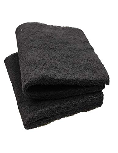 CFS – 18" x 10" Premium Activated Carbon Filter Media Pad for Aquarium Filter Media Pond Canister – Removes Odor from Aquarium – Charcoal Air Filter Sheet – Black – Pack of 2