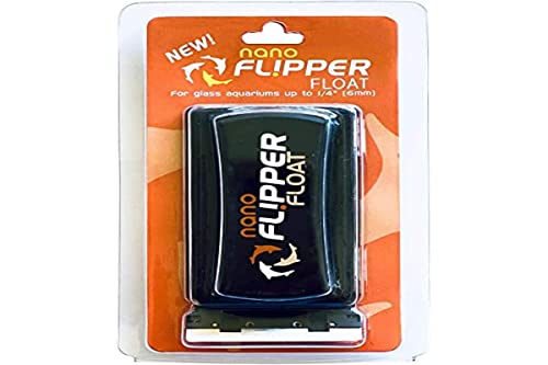 Flipper Cleaner Float - 2-in-1 Floating Magnetic Aquarium Glass Cleaner - Fish Tank Cleaner - Scrubber & Scraper Aquarium Cleaning Tools - Floating Fish Tank Cleaner, Nano - size: Nano - up to 1/4"