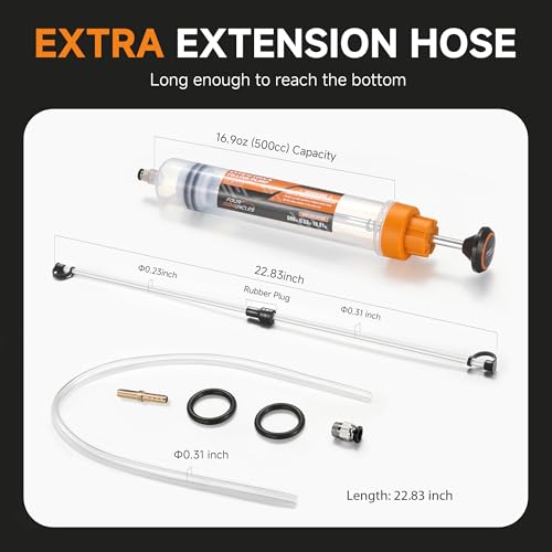 FOUR UNCLES Fluid Extractor & Filling Pump for Easy Oil Change - size: 500cc(58cm hose)