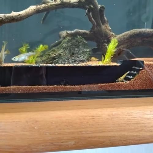 Aquarium Underground Tunnel Cave with Ladder Viewing Fish Shrimp Under Gravel Tunnel Fish Tank Decor Decoration Hideout (Black) - color: Black