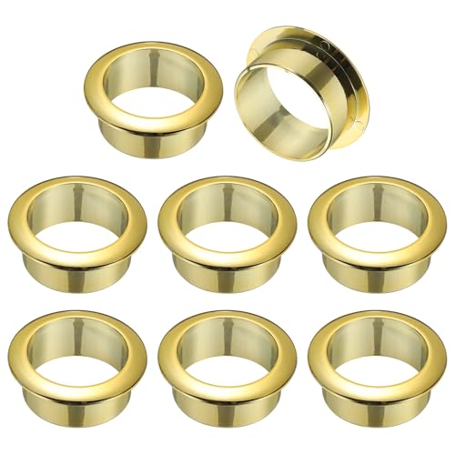 M METERXITY 8-Pack Desk Grommet, 1.7 Inch 43mm Plastic Desktop Cable Hole Cover Plastic Grommet for Home/Office Desktop Wire Organizer [Gold] - color: Gold, size: 1.7"