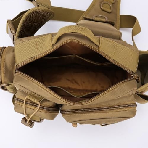 Tactical Fishing Backpack with Rod Holders,35L MOLLE Tackle Bag Water Resistant for Men and Women,Outdoor Gear Storage for Saltwater and Freshwater (Khaki) - color: Khaki