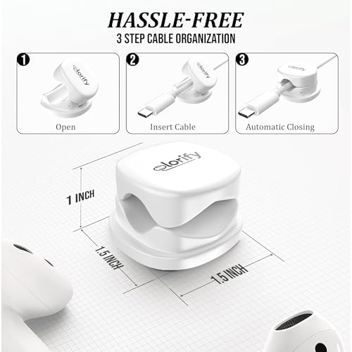 12 Pack Spring Cable Clips, White Adhesive Cord Organizer for Desk, Phone Charging Cords Holder, Car Cable Management, Cable Clips for Computer & Nightstand Charger Clips - color: White, size: Pack 12