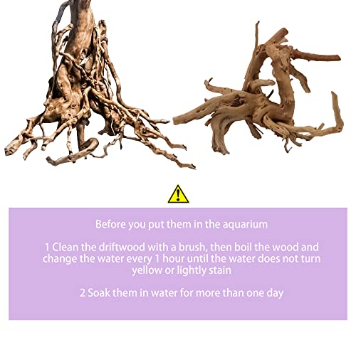 Vmiapxo 8 Pieces Natural Driftwood for Aquarium Decor, Assorted Sinkable Spider Wood, Reptile Drift Wood Branches Fish Tank Decorations (3.15''-4'') - size: 3.15"- 4"