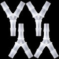 PAGOW 4 Pcs Hose Barb Fitting, 3/8" Plastic Hose Barb Tee 3 Way Y Shape Barbed Fitting for Air Line Tubing Pipe, Oxygen Tubing Pipe, Household Fuel, Gas, Water - size: 3/8" (4 Pcs)