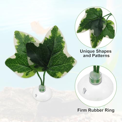 Betta Fish Leaf, Natural Habitat Simulation for Betta Spawnings Grounds, Betta Spawnings Leaves, Resting Bed, Double Leaves, White Deep Green