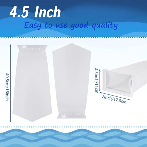 Tranqun 4 Pack Rectangle Filter Sock 200 μm 7 x 4.5 Inch Aquarium Filter Bags Aquarium Filter Accessories for Fish Tank Freshwater Saltwater Aquariums