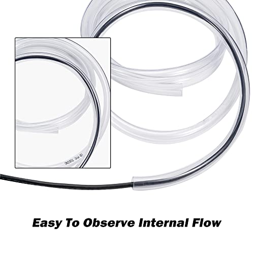 DAVCO 1/2" ID - 10 ft Clear Vinyl Tubing, Low Pressure Flexible PVC Tube, Heavy Duty UV Chemical Resistant Lightweight Plastic Vinyl Hose, BPA Free and Non Toxic, with 2 Stainless Clamps - size: 1/2"ID, style: 10 Feet