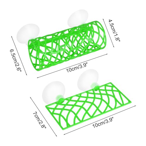 MiOYOOW Betta Fish Tunnel, Hollow Fish Resting Tube Suction Cup Mounting Fish Hide Shelter for Small Fish Shrimp Betta - color: Green