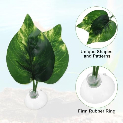 Betta Fish Leaf, Natural Habitat Simulation for Betta Spawnings Grounds, Betta Spawnings Leaves, Resting Bed, Double Leaves, Dark Green