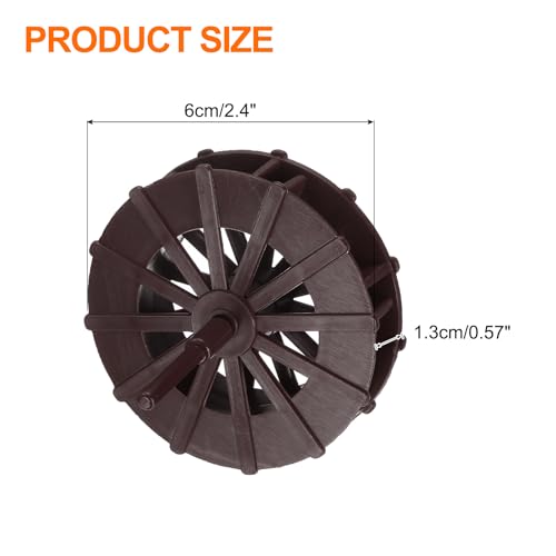 uxcell 4 Pcs Fountain Water Wheel, 2.4 Inch Desktop Fortune Statue Aquarium Wheels Decor Water Fountains Wheel Brown - size: 2.4 Inch