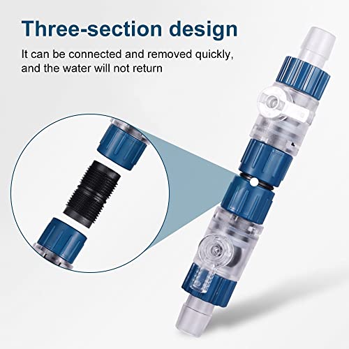 MiOYOOW Aquarium Hose Valve, Fish Tank Hose Connector Fishbowl Water Flow Control Valve with Quick Release Handle for Aquariums Fish Tanks - size: 16mm