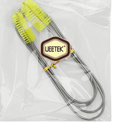UEETEK Stainless Flexible Cleaning Brush Double Ended Canister Filter Tube Hose Pipe Clean for Fish Tank Aquarium (Sky Blue)