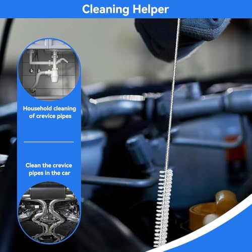 2 Pack 80 Inch Extra Long Flexible Pipe Cleaner Brush, Drain Cleaner Tool for Fridge, Sink Hose, Aquarium Tube, Car Sunroof Drain Cleaning Brush. - color: 80 Inch