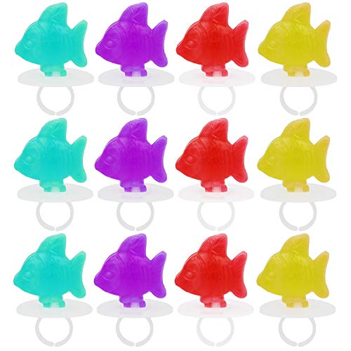 Fruidles 12-Count Ring Candy Colored Fish Suckers Fish Candy, Great for Birthday Parties, Events, and Goody Bag Fillers, Party Favors, Individually Wrapped (12-Pack) - size: 12 Count (Pack of 1)