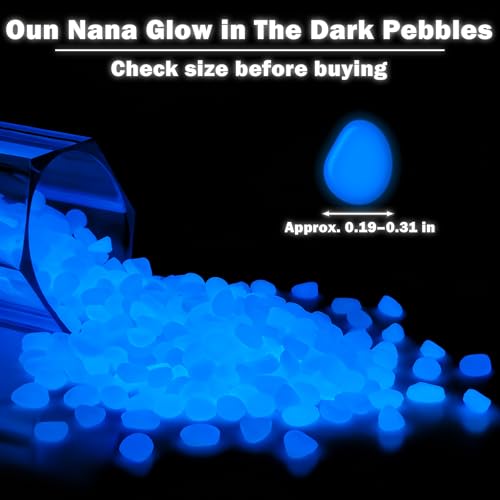 900pcs Glow in the Dark Rocks for Outdoor Garden & Aquarium – Blue Luminous Stones for Landscaping, Pathway, Patio, Driveway, Walkway, Fish Tank, Plant Pots - color: Blue