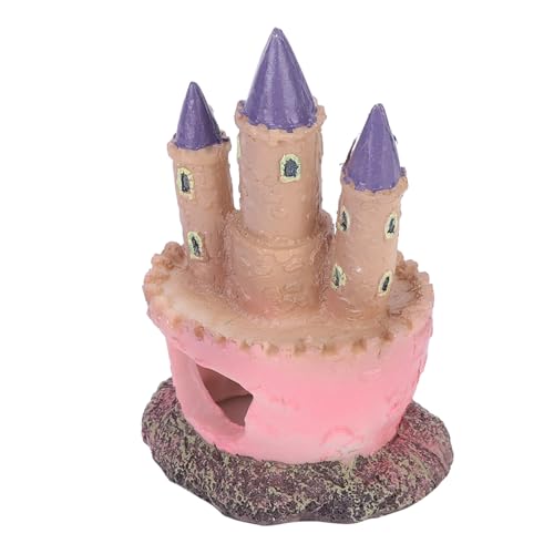 Resin Cartoon Castle Shape Ornaments Landscape Decoration for Aquarium Fish Reptiles Tank Made of Quality Resin Material Durable and Safe for Fish Tank Aquarium Reptile Box