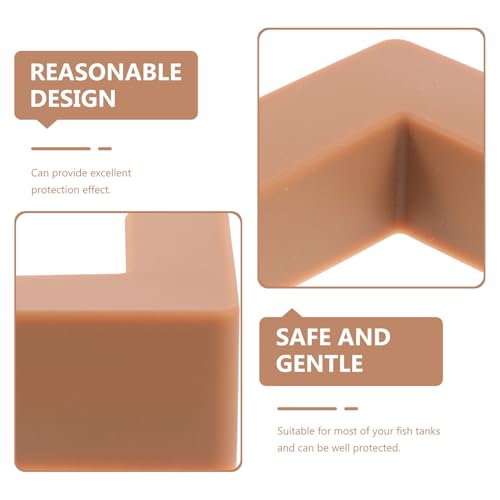 6pcs Soft Silicone Tank Corner Protectors for Fish Tanks and Pet Carriers, Medium Brown Bumpers Edge Guards for Aquarium Safety and Furniture Babyproofing