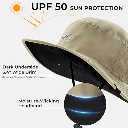 KastKing Sol Armis UPF 50 Boonie Hat - Sun Protection Hat, Fishing Hat, Beach & Hiking Hat, Paddling - color: Q: Nomad, size: Laser-vented Design