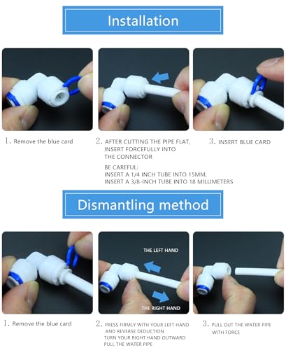 3/8"M to 1/4" Tube Elbow Push-Fit Adapter, 5 Pcs | Quick-connect adapter for RO reverse osmosis water filter systems, beverage dispensers & water purifiers. - size: 3/8"MPT to 1/4" QC Elbow Adapter