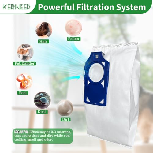 8 Pack R30D HEPA Replacement Vacuum Bags for Riccar Brilliance R30D, R30P, R30PET & Simplicity Synchrony S30D, S30P, S30PET Upright Vacuums Cleaner, Part RNHC-6/SNH-6