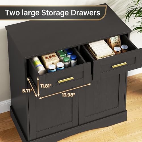 20 Gallon Fish Tank Stand, with Storage Cabinet and 2 Drawers Fish Tank Stand, Fish Tank Accessories Storage, for 20-29 Gallon Aquarium Stands PTBX01BK (Black, 30.71'' x 15.75'') - color: Black, size: 20-29 Gallon