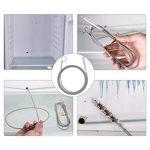 Extra Long Pipe Tube Cleaner Fridge Drain Pipe Dredging Tool Flexible Drain Brush Skinny Tube Spiral Cleaning Brush Drinking Straw Cleaner Brush Nylon Spring Aquarium Filter Brush 155CM (1)