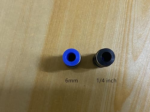 1/4" OD x 6mm OD Pneumatic quick Connector Push to Connect fittings Straight reducer Union/Coupler (Pack of 10) - size: 1/4inch-6mm