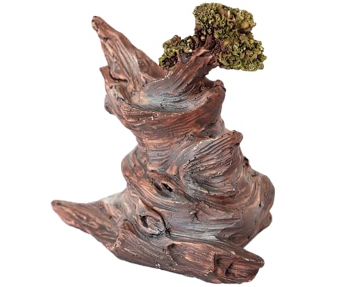 Resin Aquarium Driftwood for Aquarium Decor Reptile Tank Decoration,Sunken Wood for Fish Tanks & Reptile Terrariums,Perfect for Fish,Lizards,Turtles,Geckos,Tortoises,Small Animals - color: Brown-White