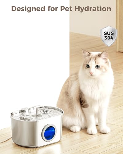 Neareal Official Cat Fountain Replacement Filters & Pre-Filter Sponges for 74oz/2.2L Stainless Steel Pet Water Fountain (6 Pack)