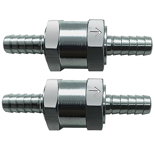 1/2 Fuel Oil Check Valve Non-Return One Way Petrol Diesel Gas Air Aluminum Alloy 12mm, Pack of 2