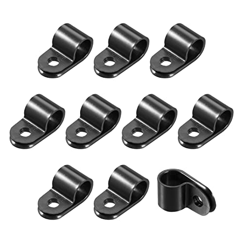 R-type Cable Clips Wire Management Clamp, [for Keeping Wire Neat ] - Nylon / 0.37-inch/Black / 30 Pcs - size: 0.37-inch