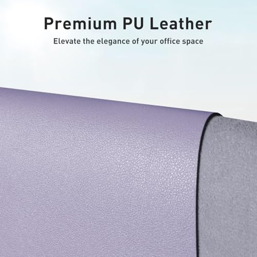 Aothia Leather Desk Pad Protector, Large Mouse Pad, Office Desk Mat, Non-Slip PU Leather Desk Blotter, Laptop Desk Pad, Waterproof Desk Writing Pad for Office and Home (23.6" x 13.7", Lavender) - color: Lavender, size: 23.6" x 13.7"