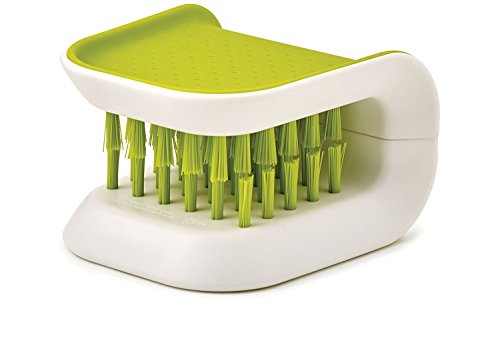 Non-Slip Blade Brush, Knife Cleaner, ABS Cutlery Cleaner, Green Double Sided Bristle Scrubber for Kitchen Chopsticks Fork Spoon Knives Washing by Doxishruky (Green, 1pc) - color: Green, size: 1 Count (Pack of 1)