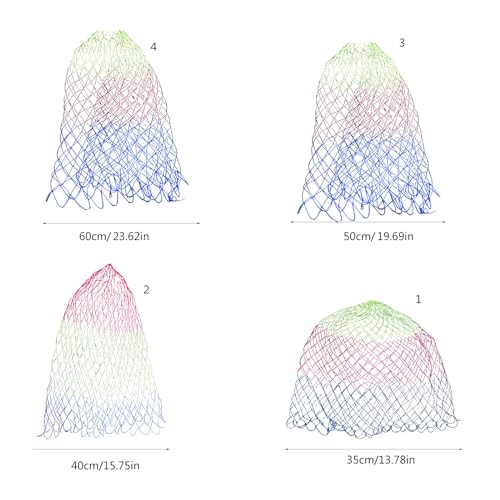 Outdoor Fishing Net Nylon Replacement Fish Net Folding Landing Dip Net Without Handle for Freshwaters and Saltwater