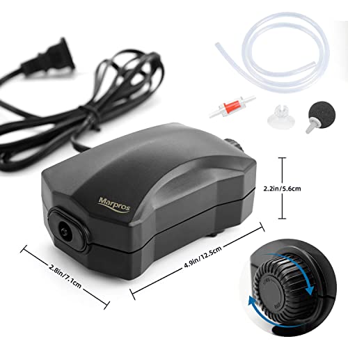 Aquarium Air Pump Single Outlet/Dual Outlet Adjustable Aerator with Accessories for 10-100 Gallon Fish Tank