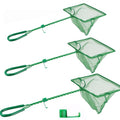 3PCS Aquarium Fish Net Fine Mesh Net Quick Catch Nets Nylon Fishing Nets with Long Plastic Handle for Fish Tank, Green, 3in 4in 6in - style: 3in 4in 6in Have Hook