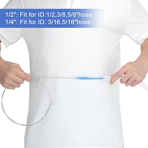 40 Inches Brush Cleaner for Cleaning Straw, Kegerator, Feeding Tube, Siphon Hose, Sunroof Drain, Refrigerator Drain, 4PCS (Blue) - color: 3-blue