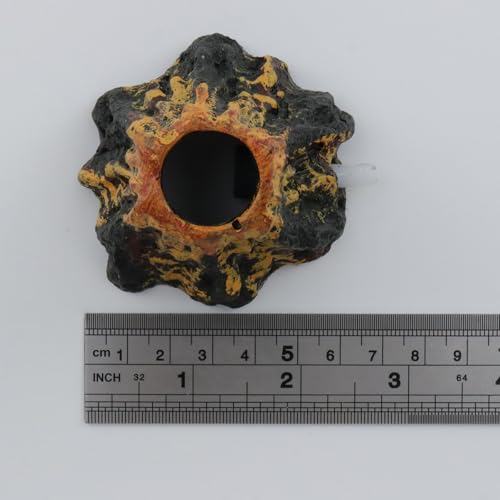 Aquarium Volcano with Air Stone Bubbler Cute Ornament Fish Tank Bubble Maker Aquarium Air Bubbling Airstones, Tubing Accessories for Oxygenation(Yellow Volcano) - color: Yellow Volcano