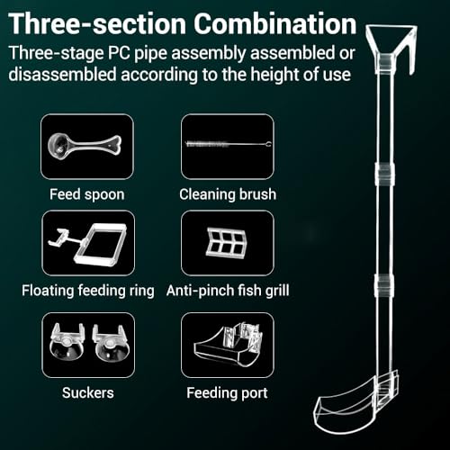Shrimp Feeding Dish Set,Assembled Fish Shrimp Feeder Tube with Feeding Ring,Cleaning Brush for Fish Tank Fish Shrimp Crab
