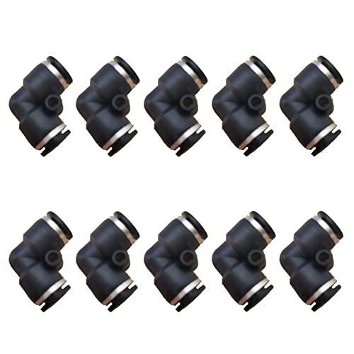 1/4" Od Air Line Elbow Union, Push To Connect Air Fitting (10 Pack) - size: 1/4" (10 pcs), style: Elbows Union