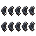 1/4" Od Air Line Elbow Union, Push To Connect Air Fitting (10 Pack) - size: 1/4" (10 pcs), style: Elbows Union