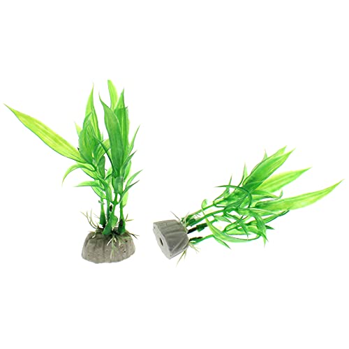 4 Pcs Green Artificial Plastic Plants Fish Tank Plants Fish Aquarium Decoration - color: Green