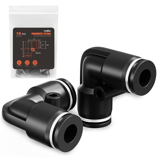 TRILINK 3/8" OD Push to Connect Fittings – Air Line Elbow Connectors, Quick Connect Pneumatic Fittings, Push Lock Air Hose Fittings for Compressor, Air Tools & Tubing (10 PCS) - color: 3/8" OD, size: Elbow(10pcs)