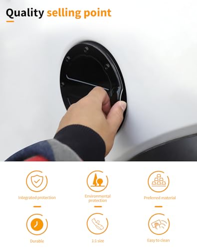Hoolcar ABS Fuel Gas Filler Tank Door Cap Cover Fit for 2009-2014 Ford F-150 Gas Tank Cap Lid Housing Fuel Filler Door Cover Trim Exterior Accessories, Black - color: Black, size: For F150 2009-2014