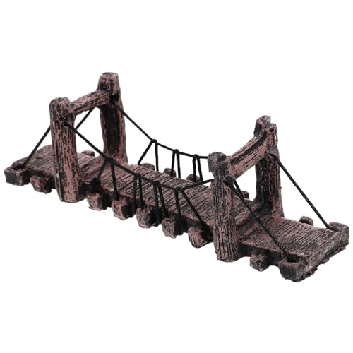 1pc Resin Rope Bridge for Aquarium Large Decorations Landscaping Ornaments for Fish Tank Halloween and Home Decor Random Color