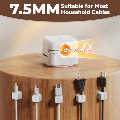12Pack Rotatable Cord Organizer,Spring Cable Clips Desk Cable Management Cord Holder Adhesive Phone Charger Cord Clips for Home Office Car Wall Nightstand Accessories, White - color: White, size: 12Pack