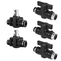 1/2 Push To Connect Valves,Pneumatic 1/2 Air Control Valve,Quick Push To Connects Fittings,Throttle Flow Speed Controller - color: Black BUC+SA, size: 1/2"OD